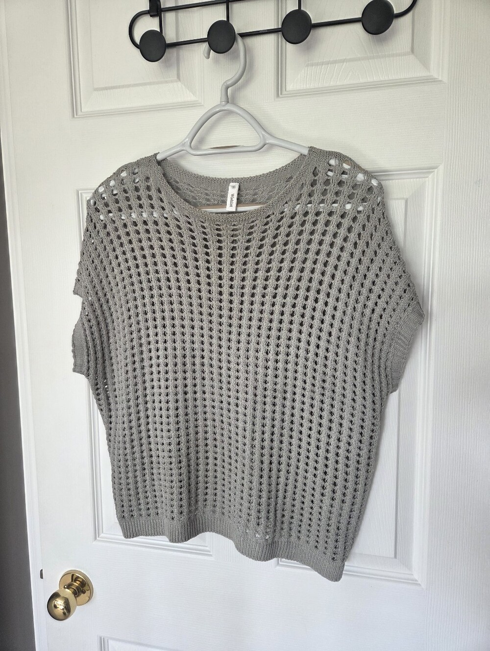Wishlist Open-Knit Short Sleeve Sweater Top
